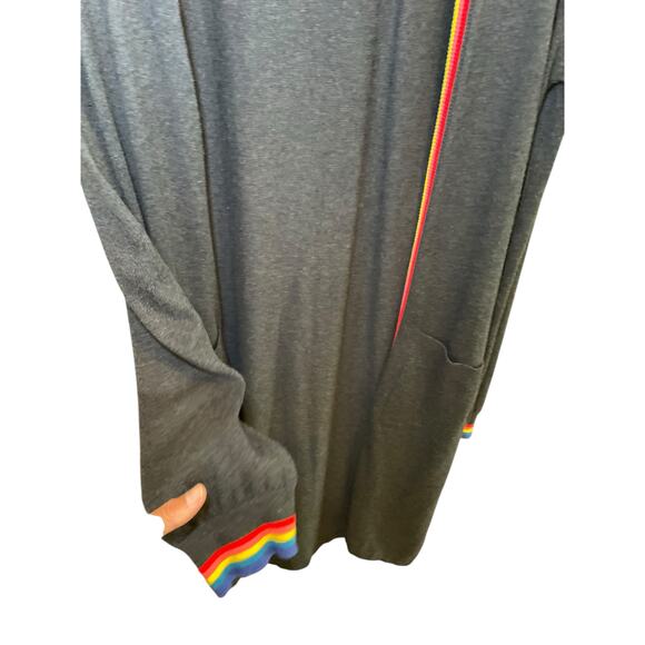 Spiritual Gangster | Women Large Rainbow Calli Long Cardigan Cashmere Sweater - Picture 8 of 14